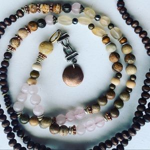 Boho Glam Mix Metal Healing Stone Necklace